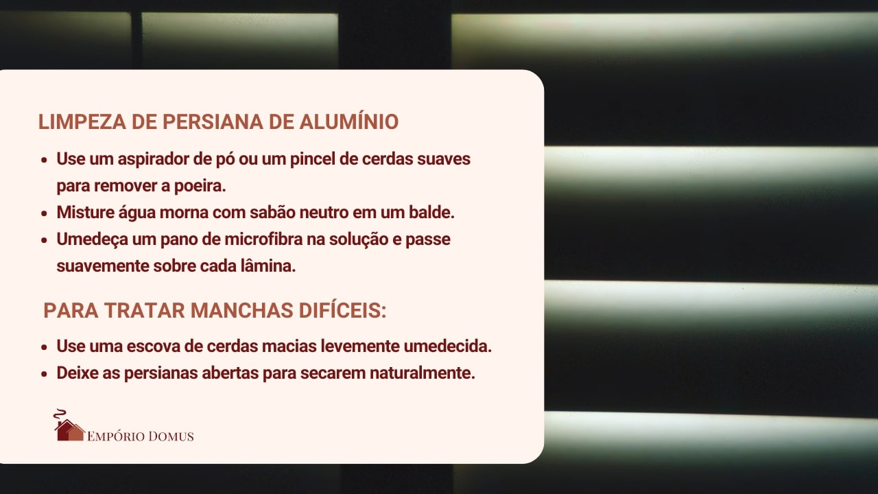 Como fazer a limpeza da persiana de alumínio