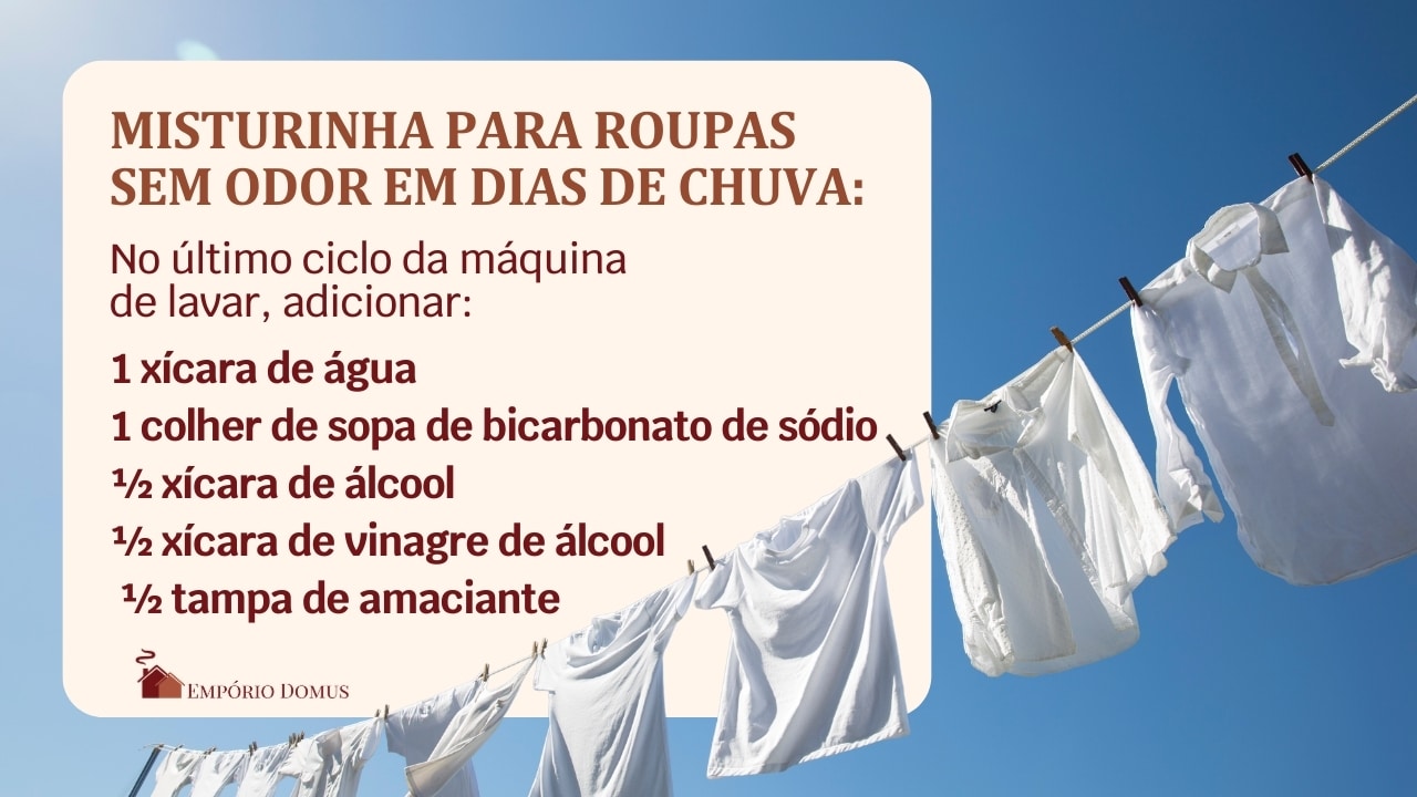 O que fazer para a roupa não ficar cheirando mal em dias de chuva